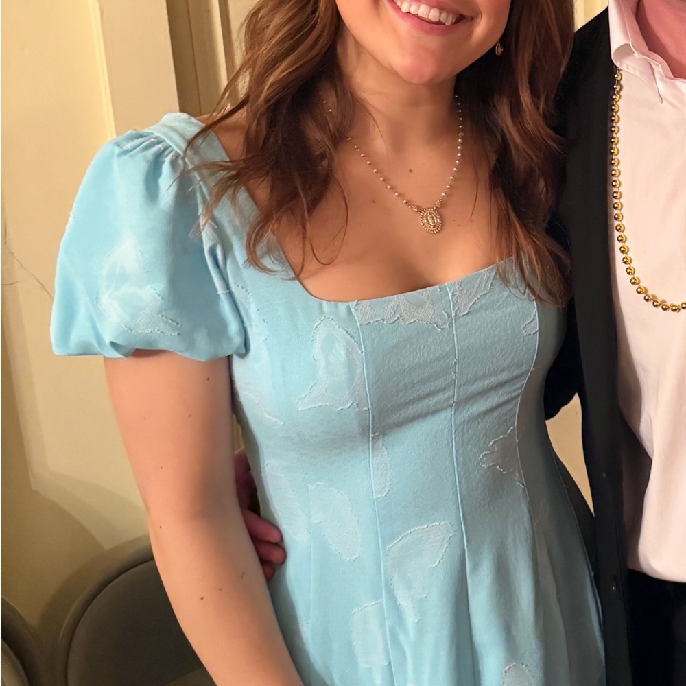 Show Me Your MuMu Green Puff Sleeve Sundress